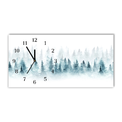 Horloge murale en verre Forêt sapin de Noël de neige de Noël