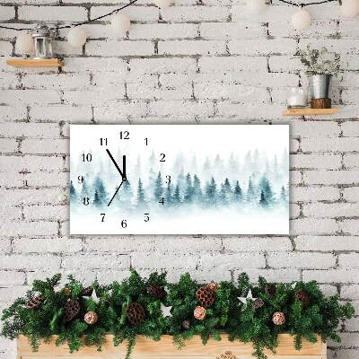 Horloge murale en verre Forêt sapin de Noël de neige de Noël