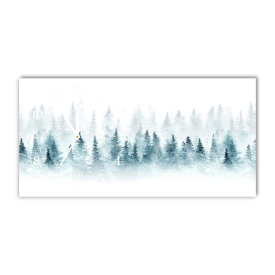 Horloge murale en verre Forêt sapin de Noël de neige de Noël