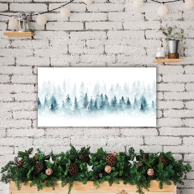 Horloge murale en verre Forêt sapin de Noël de neige de Noël