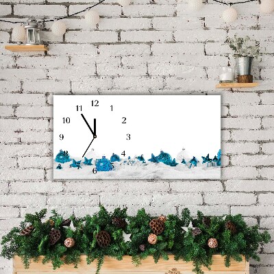 Horloge murale en verre boules de neige Décorations de Noël