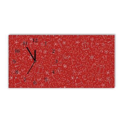 Horloge murale en verre Vacances d'hiver Décoration de Noël