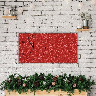 Horloge murale en verre Vacances d'hiver Décoration de Noël
