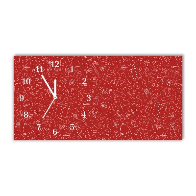 Horloge murale en verre Vacances d'hiver Décoration de Noël