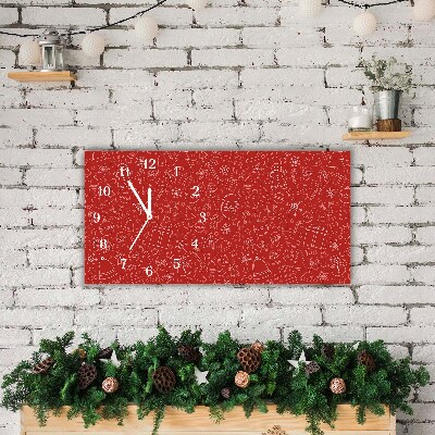 Horloge murale en verre Vacances d'hiver Décoration de Noël
