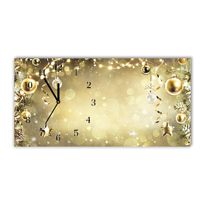 Horloge murale en verre Or vacances de Noël Décorations