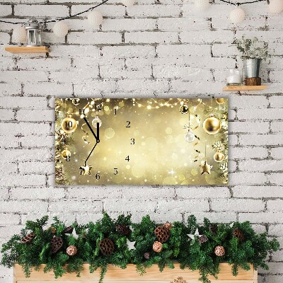 Horloge murale en verre Or vacances de Noël Décorations
