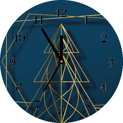 Horloge murale en verre arbre de Noël