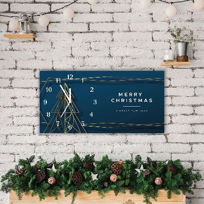 Horloge murale en verre arbre de Noël