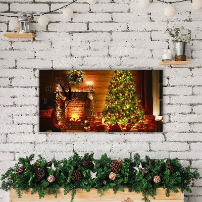 Horloge murale en verre Noël Foyer Cadeau de Noël