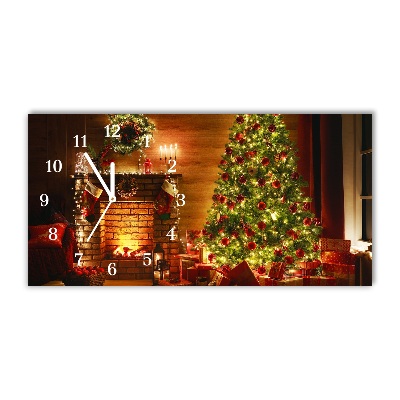 Horloge murale en verre Noël Foyer Cadeau de Noël