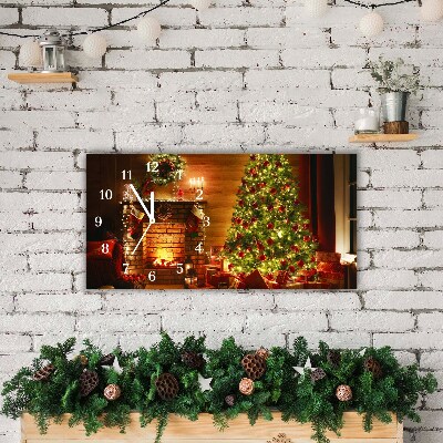 Horloge murale en verre Noël Foyer Cadeau de Noël