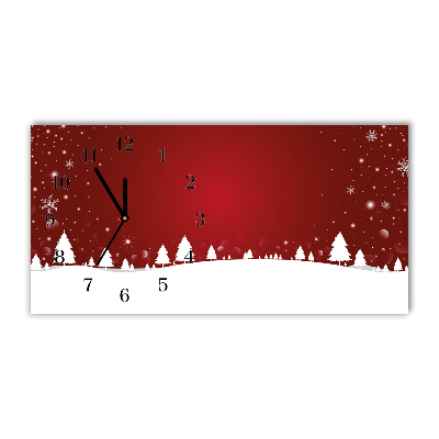 Horloge murale en verre arbre de Noël flocons de neige de Noël