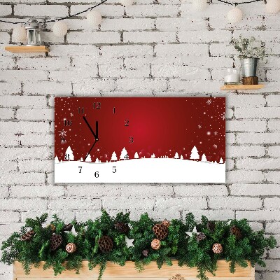 Horloge murale en verre arbre de Noël flocons de neige de Noël