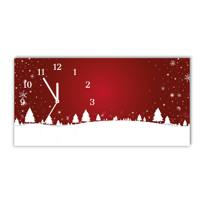 Horloge murale en verre arbre de Noël flocons de neige de Noël