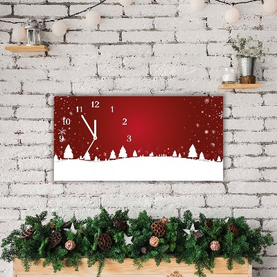 Horloge murale en verre arbre de Noël flocons de neige de Noël