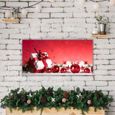 Horloge murale en verre Neige de Noël Cadeau de Noël
