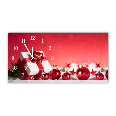 Horloge murale en verre Neige de Noël Cadeau de Noël