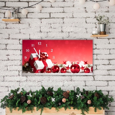Horloge murale en verre Neige de Noël Cadeau de Noël
