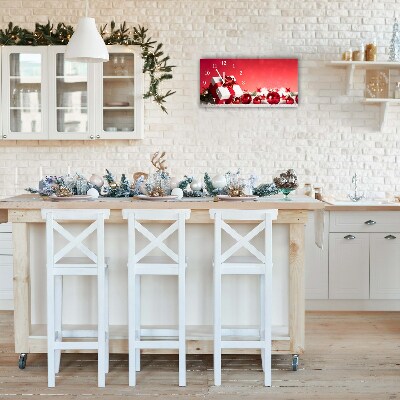 Horloge murale en verre Neige de Noël Cadeau de Noël