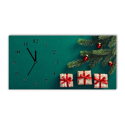 Horloge murale en verre Cadeaux de Noël d'hiver de vacances
