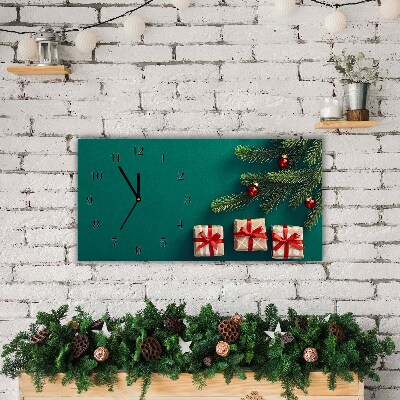 Horloge murale en verre Cadeaux de Noël d'hiver de vacances