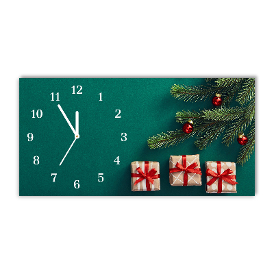 Horloge murale en verre Cadeaux de Noël d'hiver de vacances