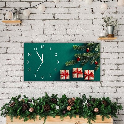 Horloge murale en verre Cadeaux de Noël d'hiver de vacances