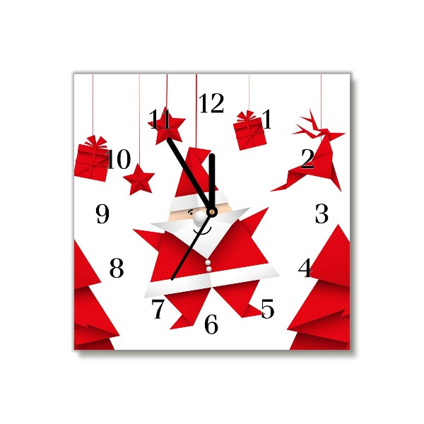 Horloge murale en verre Carré Cadeaux de Noël Saint-Père