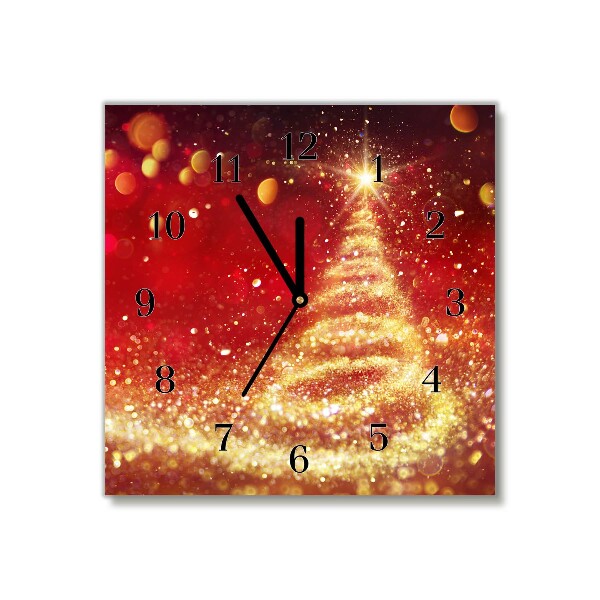 Horloge murale en verre Carré Abstraction vacances d'hiver de Noël