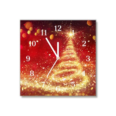 Horloge murale en verre Carré Abstraction vacances d'hiver de Noël