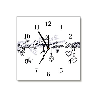 Horloge murale en verre Carré Vacances d'hiver Décorations de Noël