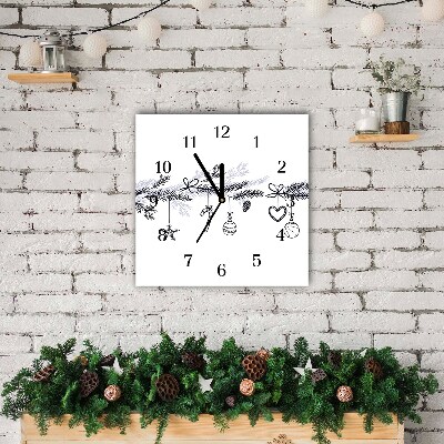 Horloge murale en verre Carré Vacances d'hiver Décorations de Noël