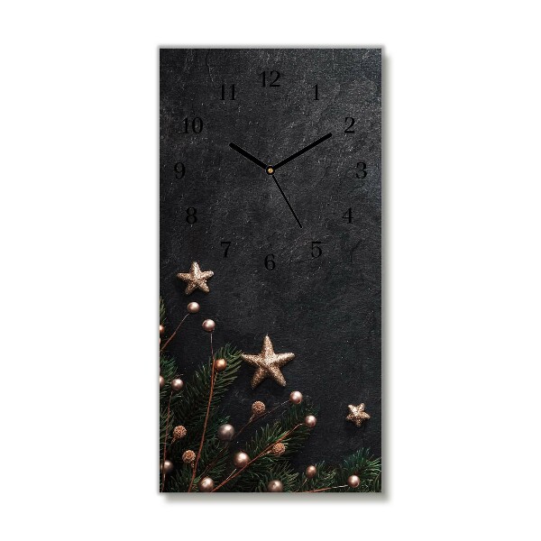 Horloge murale en verre Verticale Noël Star arbre de Noël