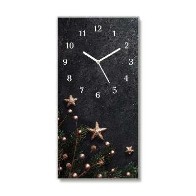 Horloge murale en verre Verticale Noël Star arbre de Noël