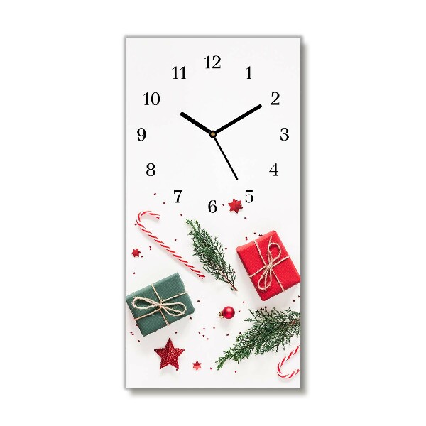 Horloge murale en verre Verticale Confiserie de Noël Cadeaux