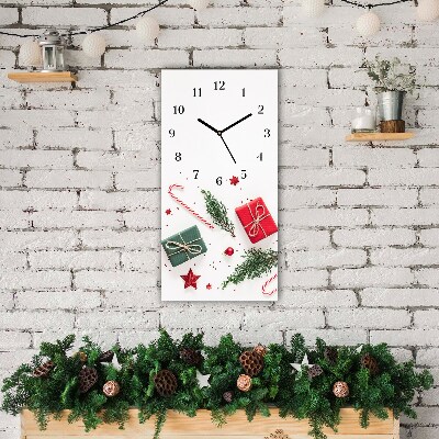 Horloge murale en verre Verticale Confiserie de Noël Cadeaux