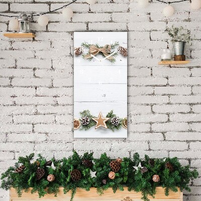 Horloge murale en verre Verticale Vacances de Noël en pain d'épice