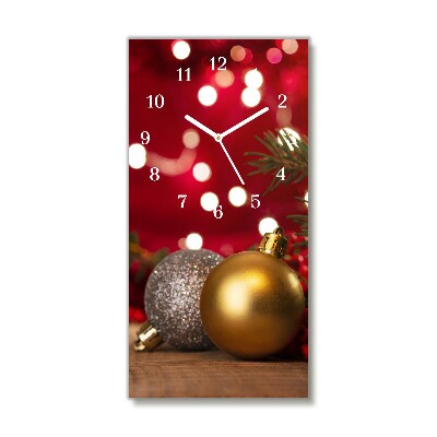 Horloge murale en verre Verticale Boules de Noël Décorations de Noël