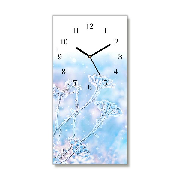 Horloge murale en verre Verticale Hiver neige de Noël