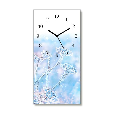 Horloge murale en verre Verticale Hiver neige de Noël