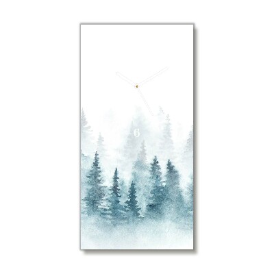 Horloge murale en verre Verticale Forêt sapin de Noël de neige de Noël