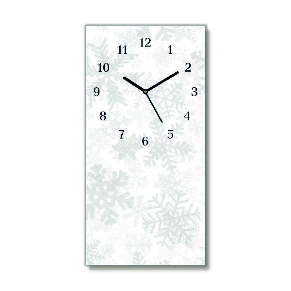 Horloge murale en verre Verticale Hiver Flocons neige