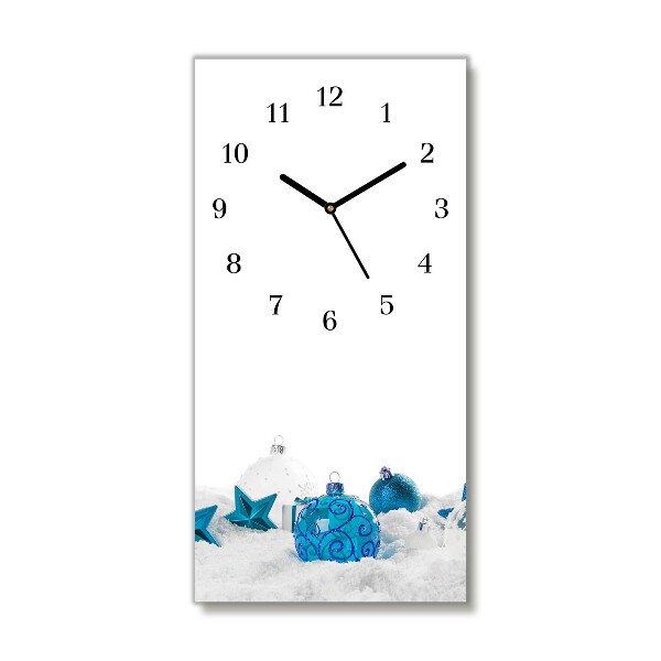 Horloge murale en verre Verticale boules de neige Décorations de Noël