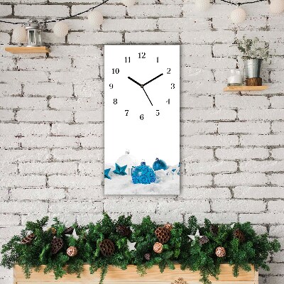 Horloge murale en verre Verticale boules de neige Décorations de Noël