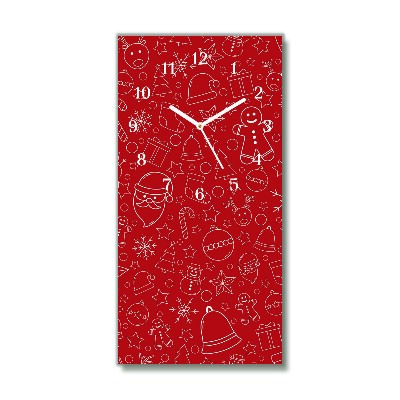 Horloge murale en verre Verticale Vacances d'hiver Décoration de Noël
