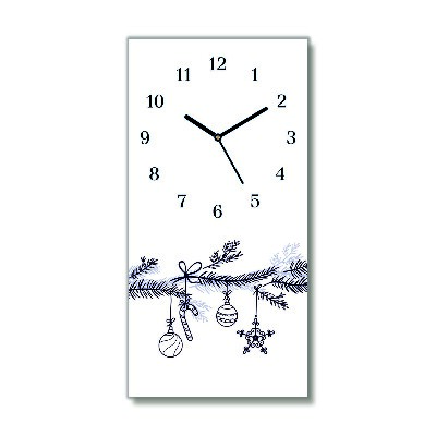 Horloge murale en verre Verticale Vacances d'hiver Décorations de Noël