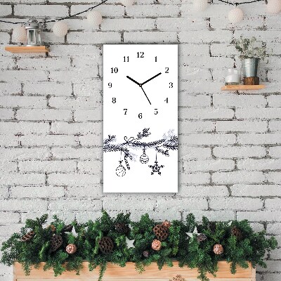 Horloge murale en verre Verticale Vacances d'hiver Décorations de Noël