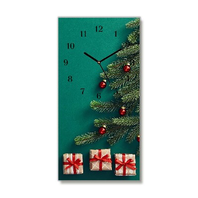 Horloge murale en verre Verticale Cadeaux de Noël d'hiver de vacances
