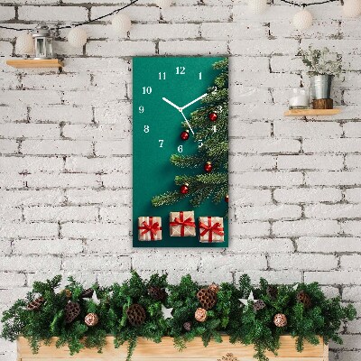 Horloge murale en verre Verticale Cadeaux de Noël d'hiver de vacances